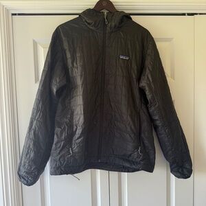 Patagonia Nano Puff Black Quilted Hooded Jacket – Size L